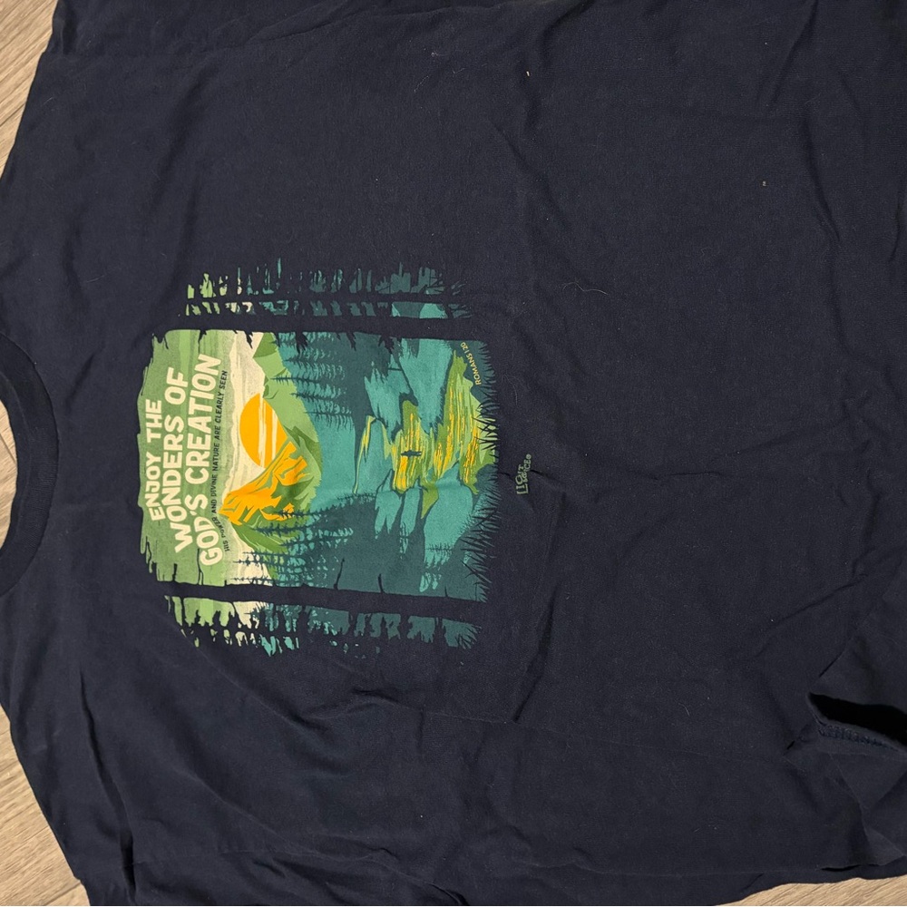 Navy Graphic T-Shirt with Nature Print